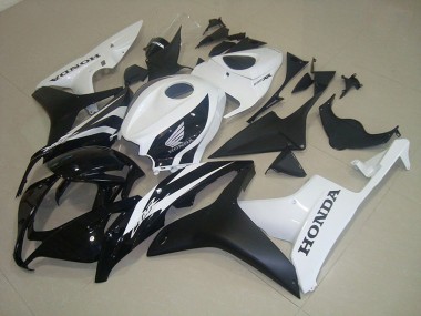 2007-2008 Matte Black White Honda CBR600RR Motorcycle Fairings