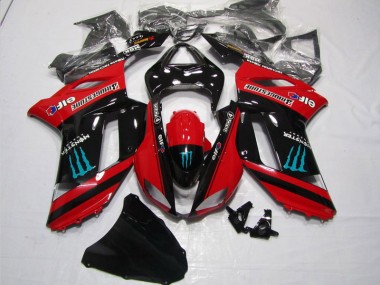 2007-2008 Red Black Kawasaki Ninja ZX6R Motorcycle Fairings