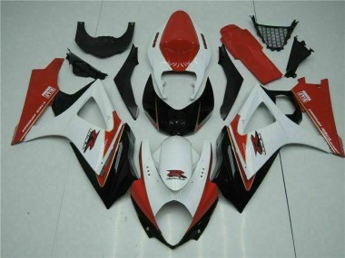 2007-2008 Red White Suzuki GSXR 1000 Motorcycle Fairings