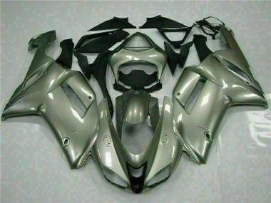 2007-2008 Silver Kawasaki Ninja ZX6R Motorcycle Fairings