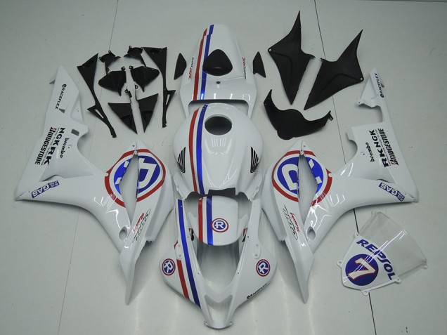 2007-2008 White Honda CBR600RR Motorcycle Fairings