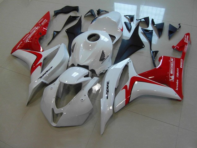 2007-2008 White Red Race Version Honda CBR600RR Motorcycle Fairings