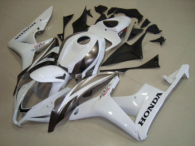 2007-2008 White Silver Honda CBR600RR Motorcycle Fairings