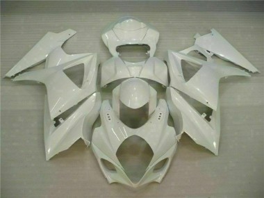 2007-2008 White Suzuki GSXR 1000 Motorcycle Fairings