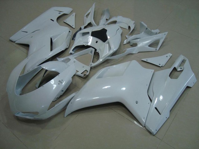 2007-2012 Glossy White Ducati 848 1098 1198 Motorcycle Fairings