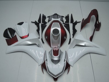 2008-2011 Red White and Silver Honda CBR1000RR Motorcycle Fairings