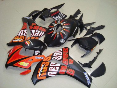 2008-2011 Rossi Matte Black Honda CBR1000RR Motorcycle Fairings