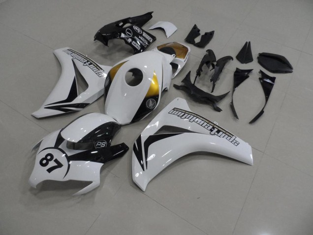 2008-2011 White and Black 87 Honda CBR1000RR Motorcycle Fairings