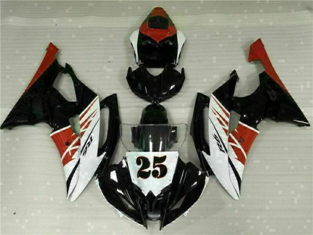 2008-2016 White Black Yamaha YZF R6 Fairing Kit