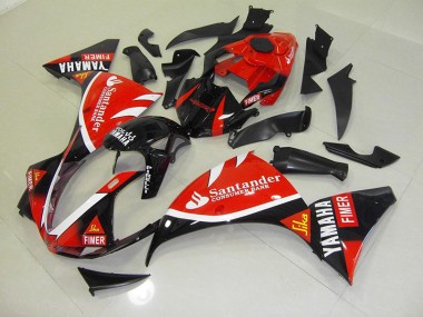 2009-2011 Red Black Santander Yamaha YZF R1 Motorcycle Fairings