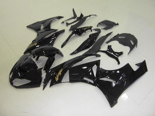 2009-2012 Black with Gold Sticker Kawasaki Ninja ZX6R Motorcycle Fairings