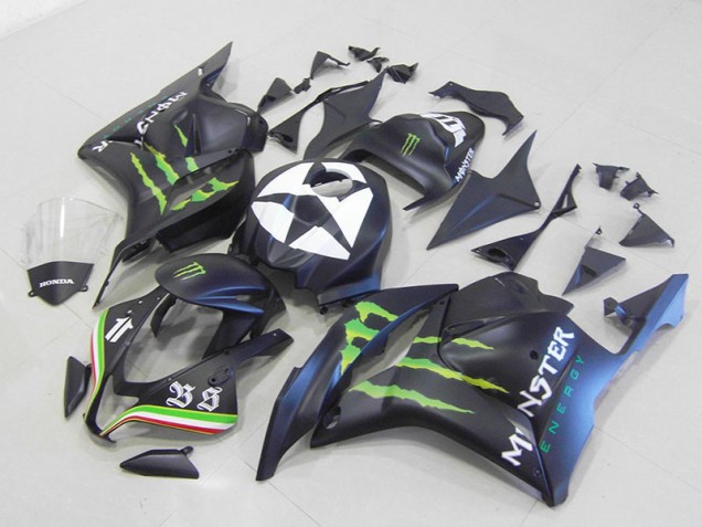 2009-2012 Monster Matte Black Honda CBR600RR Motorcycle Fairings