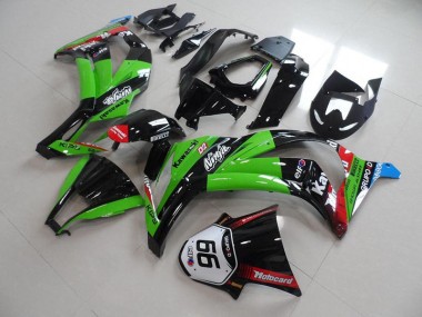 2011-2015 Green Black with Number 66 Kawasaki Ninja ZX10R Motorcycle Fairings