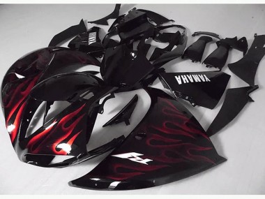 2012-2014 Red Black Flame Yamaha YZF R1 Motorcycle Fairings