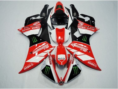 2012-2014 Red White Rocol Yamaha YZF R1 Motorcycle Fairings