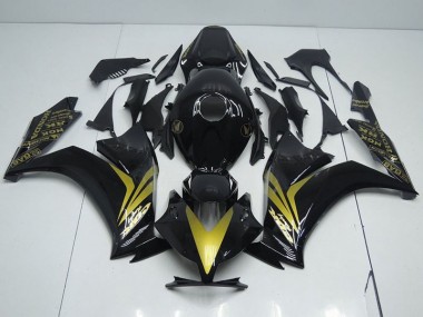 2012-2016 Glossy Black and Gold Honda CBR1000RR Motorcycle Fairings