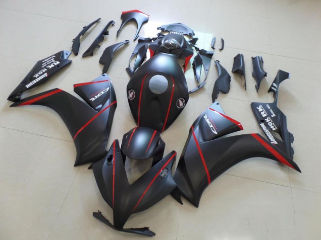 2012-2016 Matte Bladk with Red Stripe Honda CBR1000RR Motorcycle Fairings