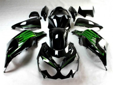 2012-2019 Black Green Kawasaki Ninja ZX14R Motorcycle Fairings