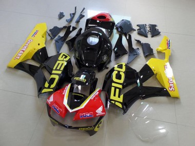 2013-2019 Yellow Black Geico Honda CBR600RR Motorcycle Fairings