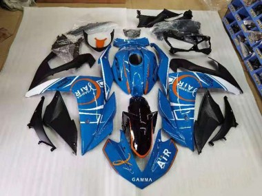 2015-2018 Blue and White Yamaha YZF R3 Motorcycle Fairings