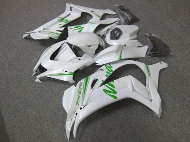 2016-2019 White Green Kawasaki Ninja ZX10R Motorcycle Fairings